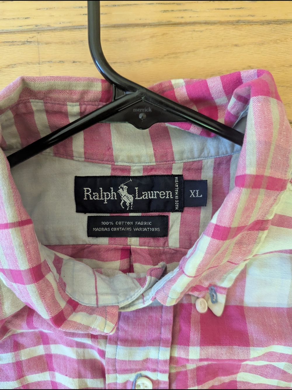 Ralph Lauren Pink & Blue Madras Cotton Button-Down Shirt - XL
